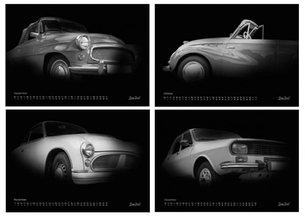 A2 Wandkalender mit Motiv von OstCars black / white A2K13